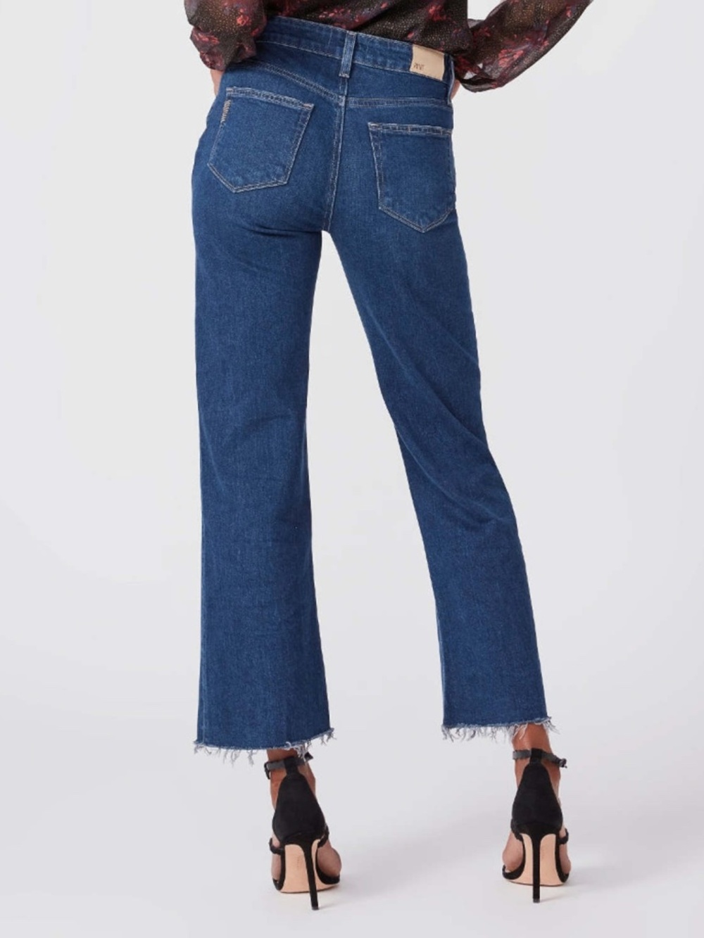 PAIGE Leenah Ankle High Rise Trouser Leg Jeans Raw Hem Gracie Lou NWT 25 - Picture 6 of 16